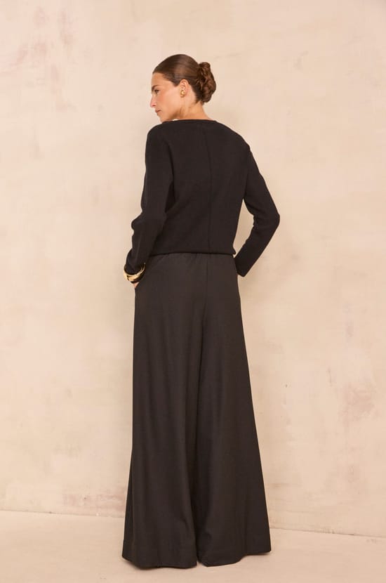 High-waisted wide trousers LUCE;${refinementColor}