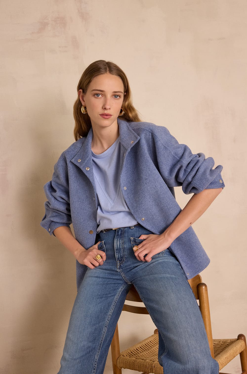 ANGELE T-shirt in hemp and cotton;${refinementColor}