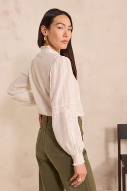 SOPHIA blouse made of 100% cotton;${refinementColor}