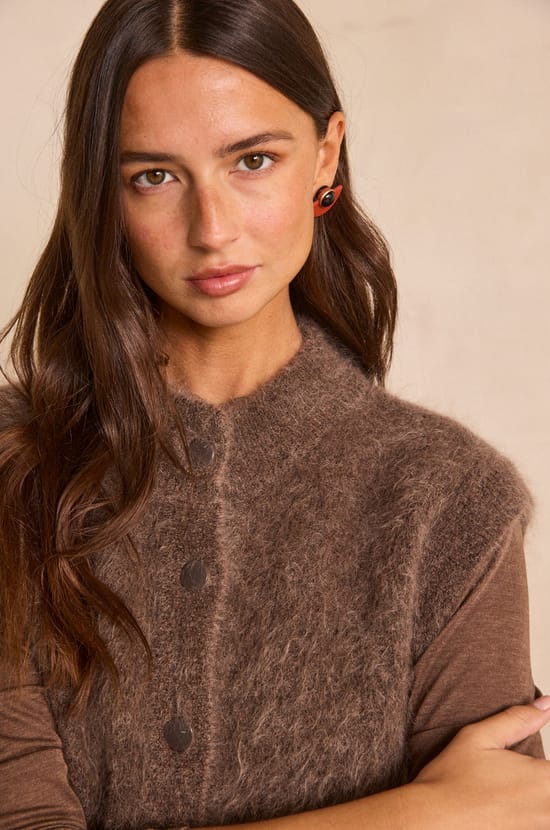 AYMIE sleeveless mohair blend vest;${refinementColor}