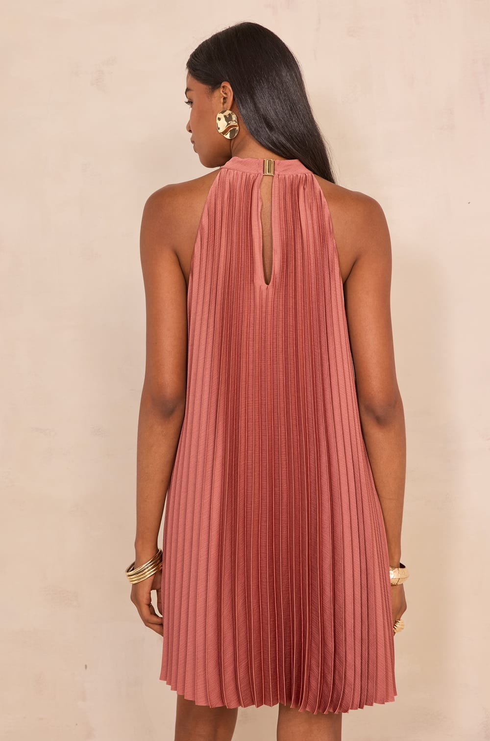 PROMISE short pleated dress;${refinementColor}