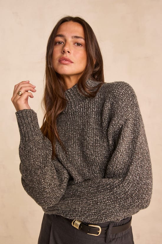 Pull manches longues coton m&eacute;lang&eacute; ARMANDO;${refinementColor}