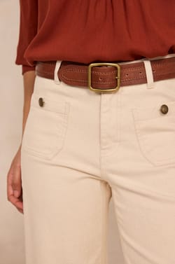 Wide cropped cotton blend pants MAE;${refinementColor}