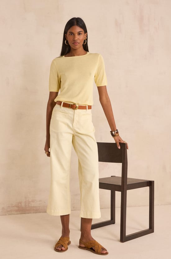 Striped wide pants ROMA;${refinementColor}