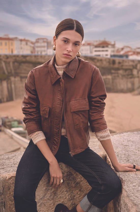 COCO leather jacket;${refinementColor}