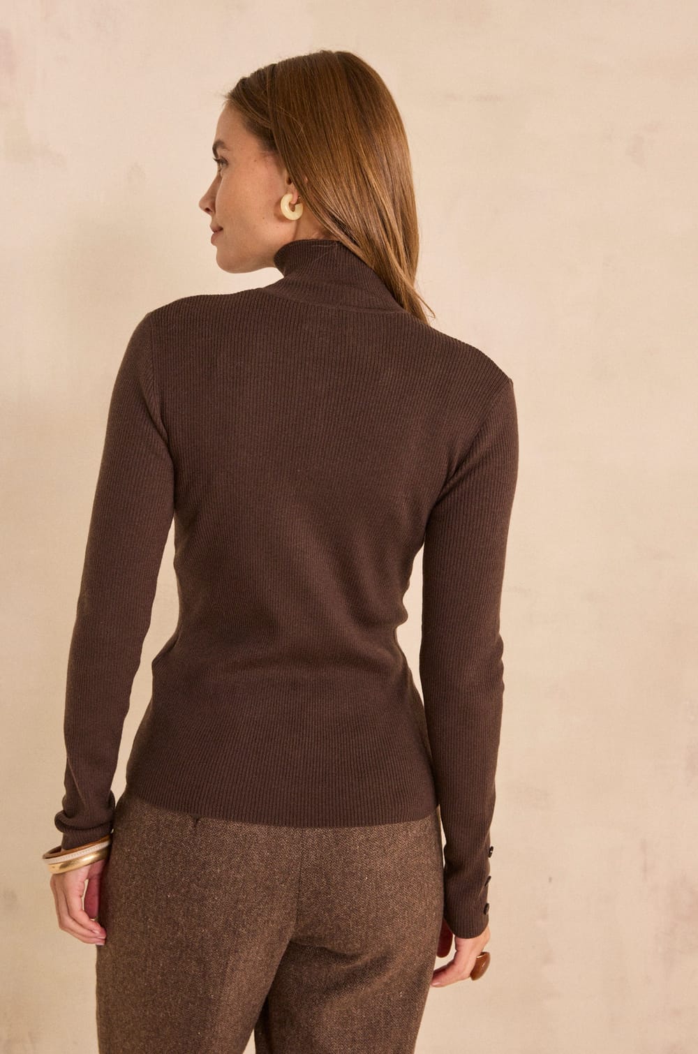 Pull &agrave; manches longues en laine m&eacute;lang&eacute;e ASHLEY;${refinementColor}
