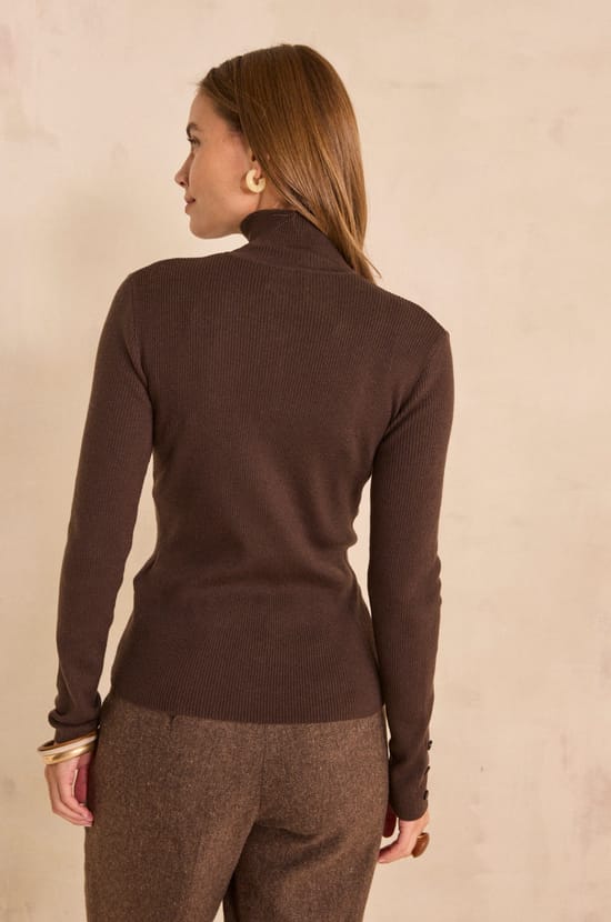 Pull &agrave; manches longues en laine m&eacute;lang&eacute;e ASHLEY;${refinementColor}