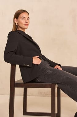 Black tailored jacket SIMONE;${refinementColor}