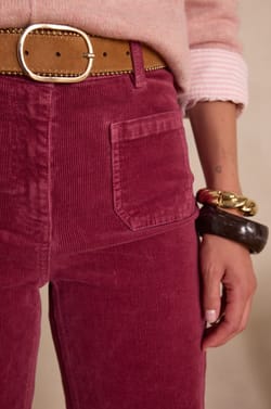 LUNA flare trousers in velvet;${refinementColor}