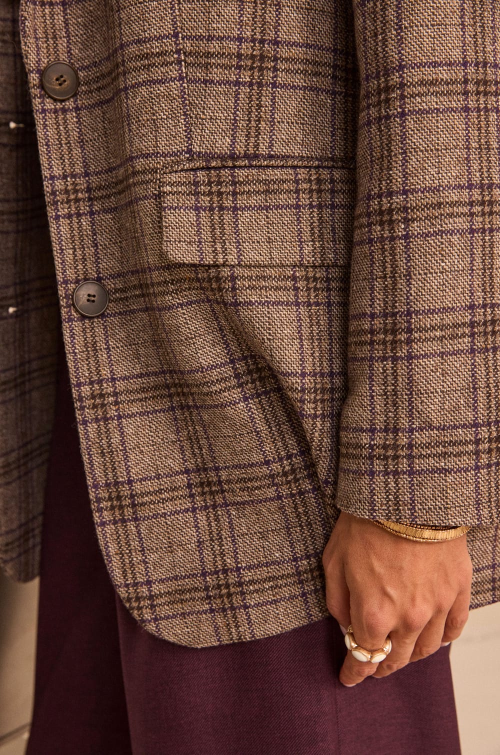 PARKER checked mixed wool jacket;${refinementColor}