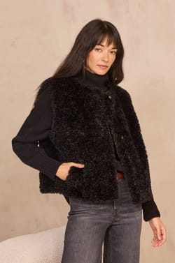 BROOKLYN faux fur jacket;${refinementColor}