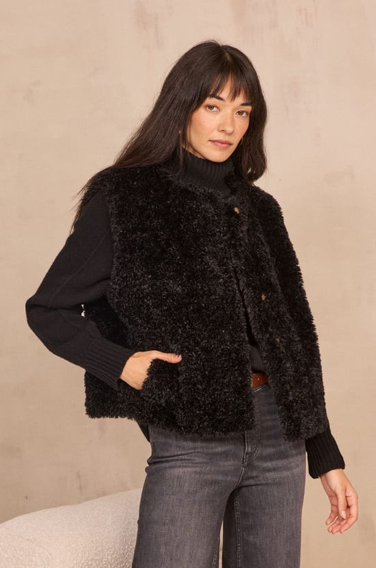 BROOKLYN faux fur jacket;${refinementColor}