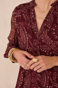 Long arabesque pattern dress CAROLA;${refinementColor}