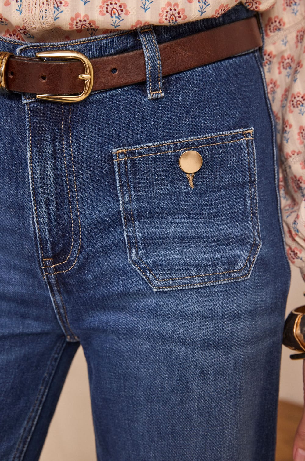 Wide denim jeans ANAIS;${refinementColor}