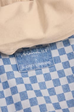 Sac en jean &agrave; carreaux Audrey Lombard x Maison 123 BIGGIE;${refinementColor}