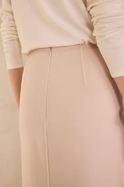OLIVIA 100% wool straight skirt;${refinementColor}