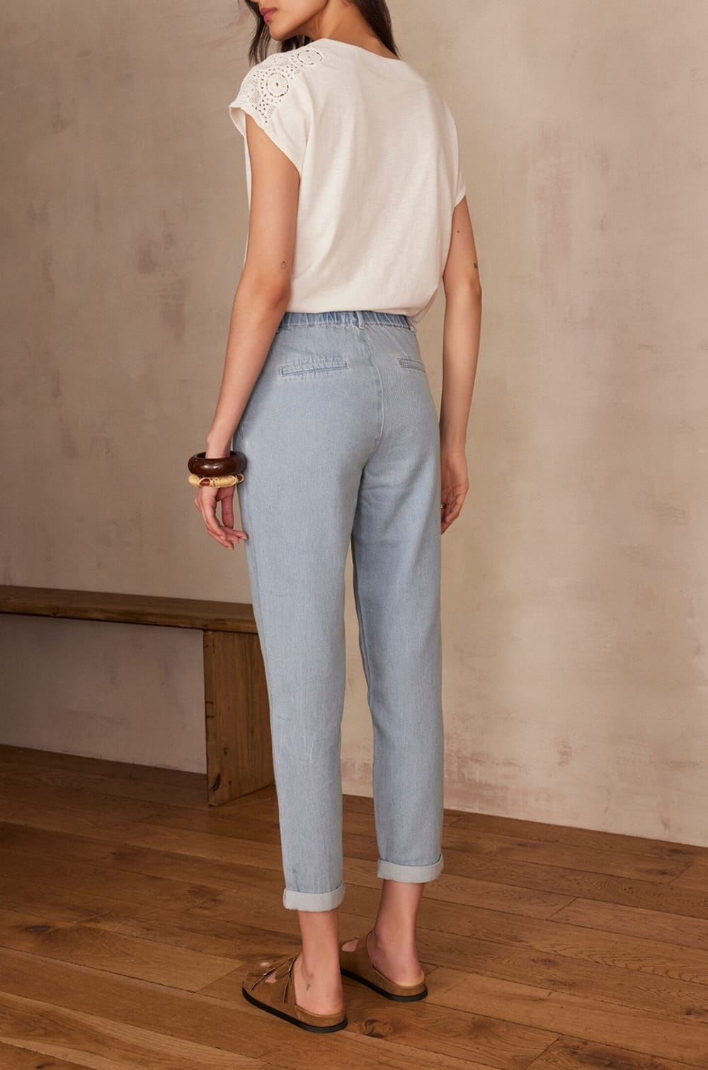 Pantalon chino SABIL en coton;${refinementColor}