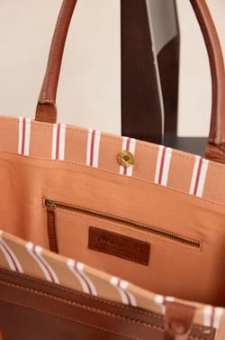 Striped cotton tote bag MATT;${refinementColor}