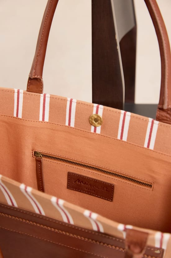 Striped cotton tote bag MATT;${refinementColor}
