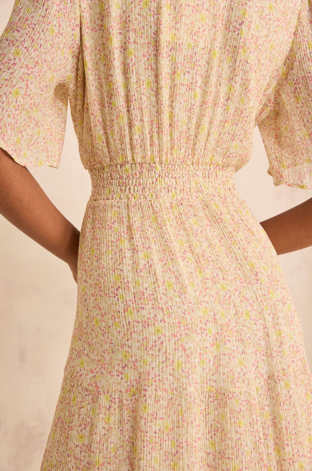 Robe courte imprim&eacute;e cache-coeur BAL;${refinementColor}