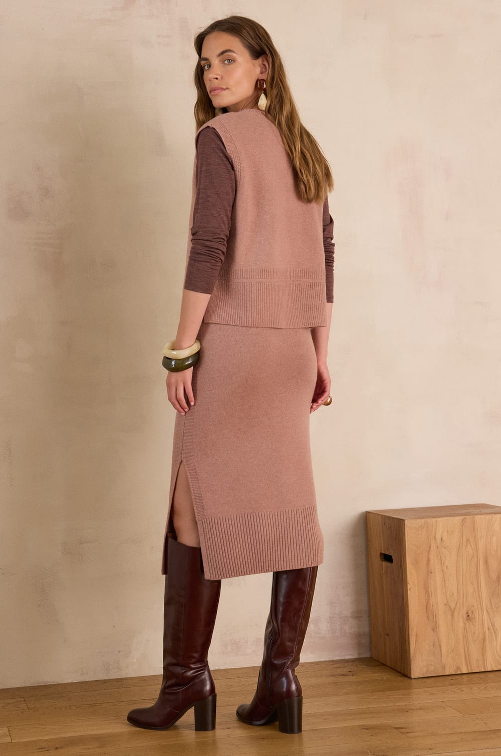 EMILIE long wool skirt;${refinementColor}