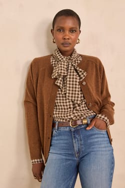 Checked viscose blend blouse SPIRIT;${refinementColor}
