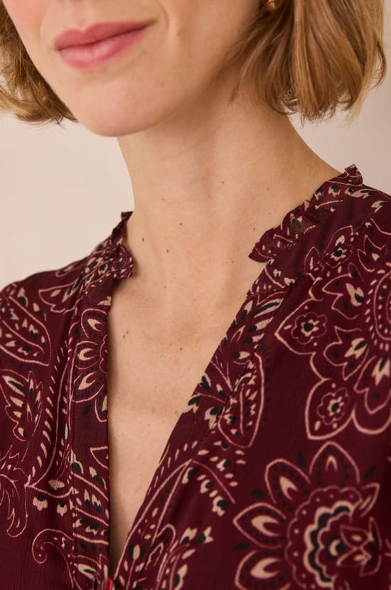 Long arabesque pattern dress CAROLA;${refinementColor}