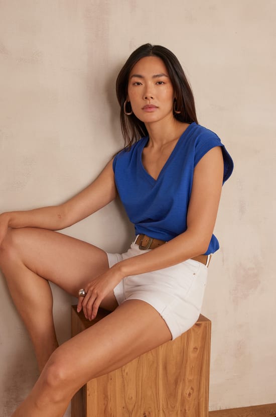 DELYA cotton T-shirt;${refinementColor}