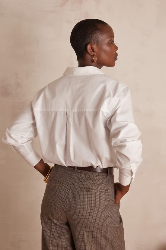 MANDIE V-neck blouse in cotton;${refinementColor}