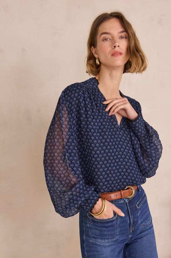 DORIANE floral patterned blouse;${refinementColor}