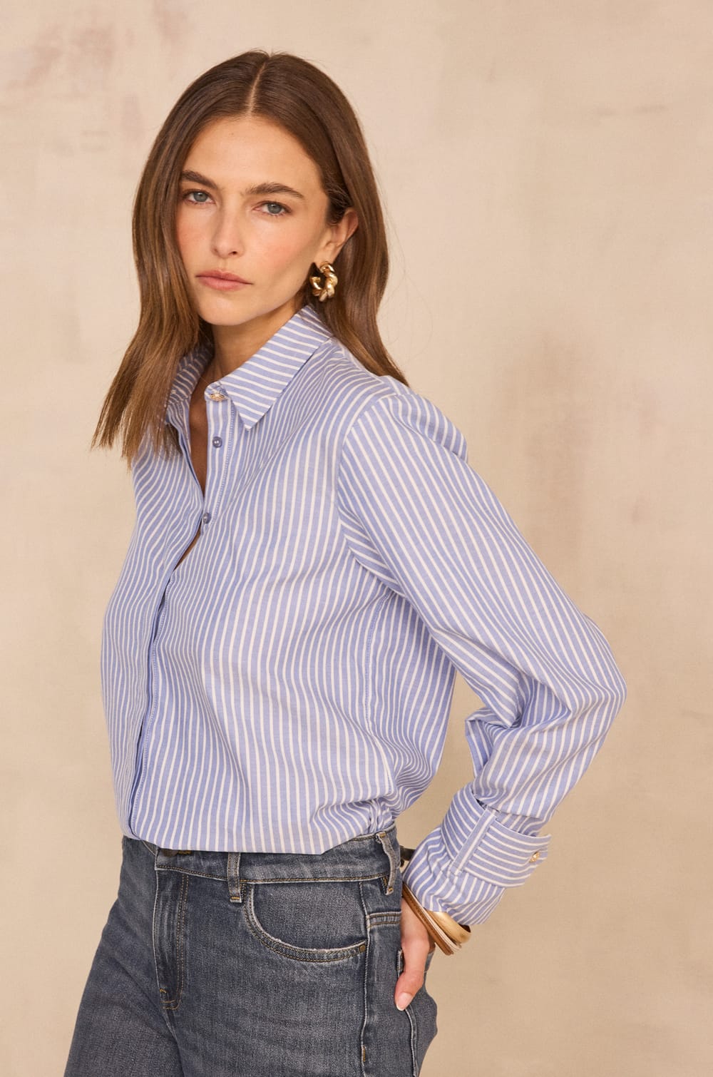 MAXIME striped blouse;${refinementColor}