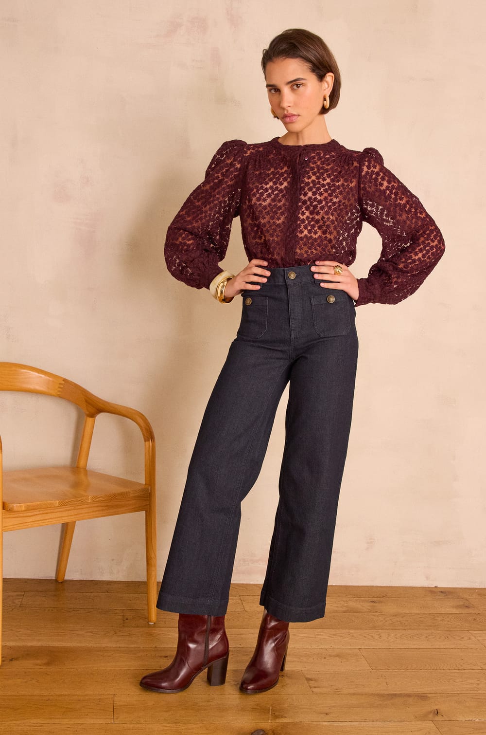 Jean large MAE en denim;${refinementColor}