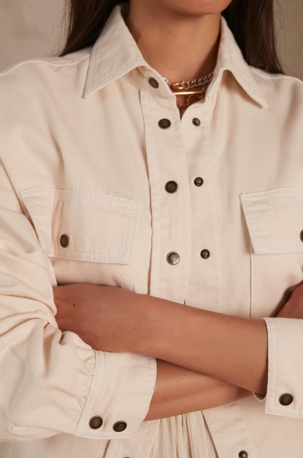 CLARA denim shirt;${refinementColor}