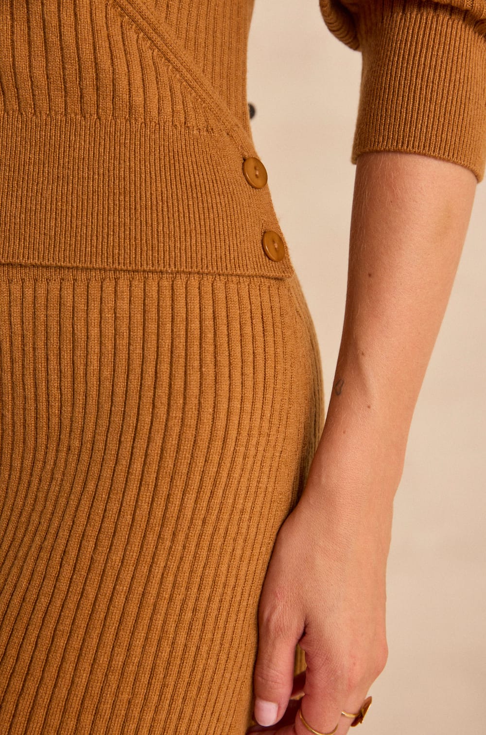 Slim fit mixed wool knit dress PAMELA;${refinementColor}
