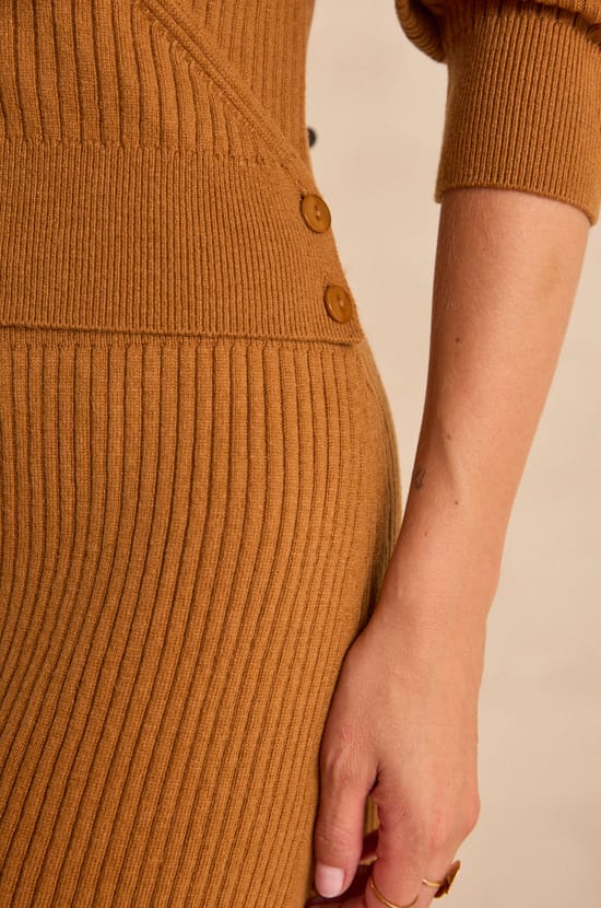 Slim fit mixed wool knit dress PAMELA;${refinementColor}