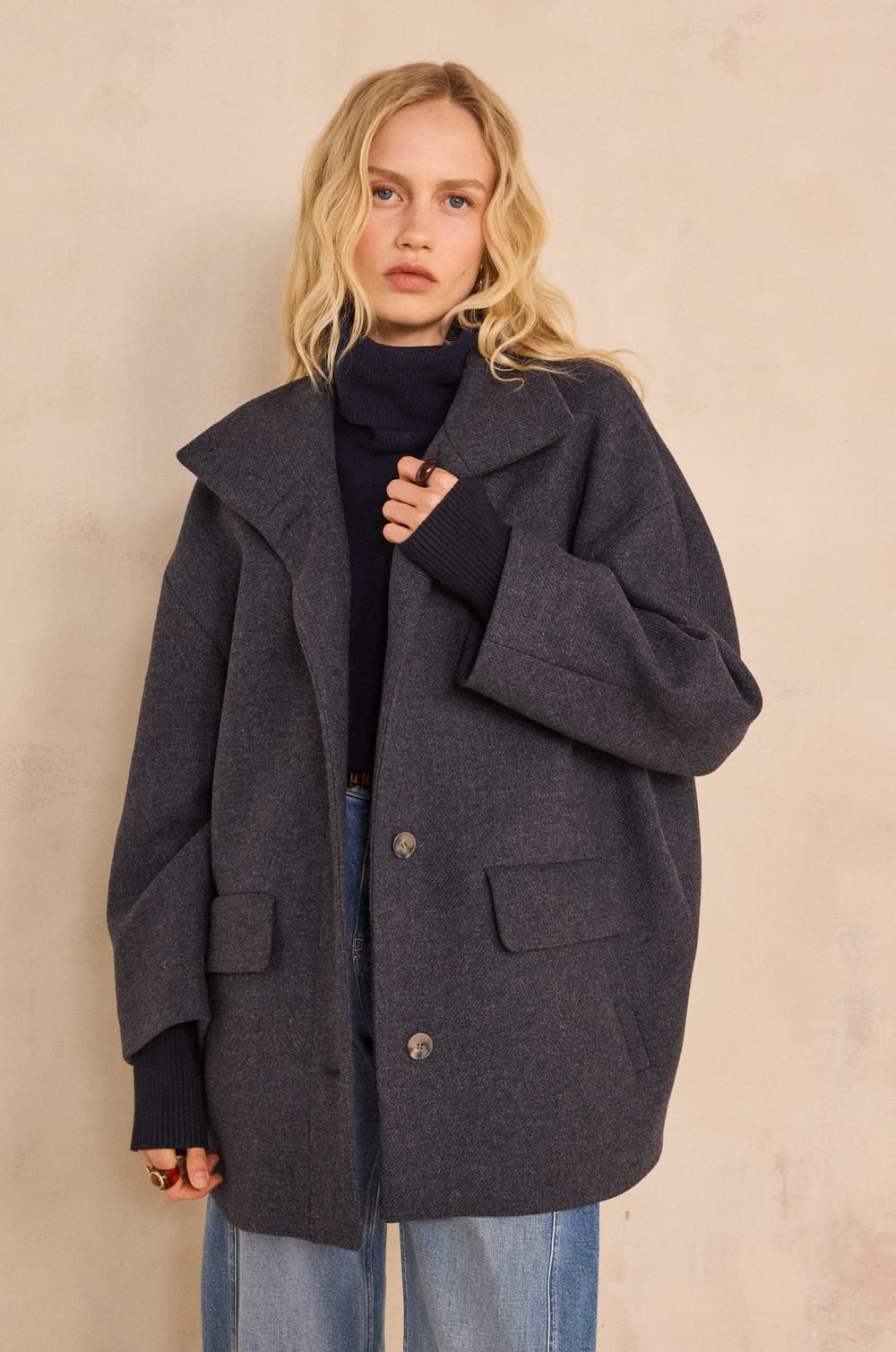 CELIA blend wool coat;${refinementColor}