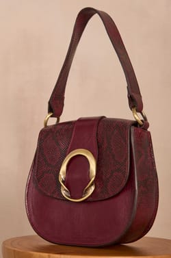 Bordeaux leather cowhide bag VALENTIN;${refinementColor}