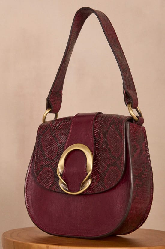Bordeaux leather cowhide bag VALENTIN;${refinementColor}
