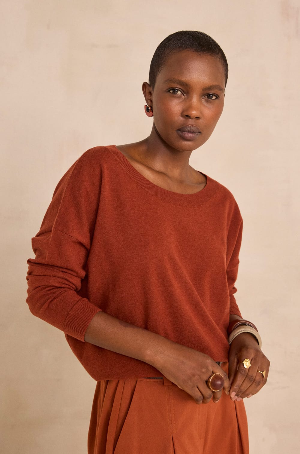 ADONIS long-sleeve blended wool sweater;${refinementColor}