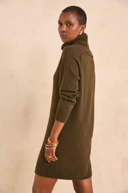 Perfect straight knit mixed wool dress;${refinementColor}