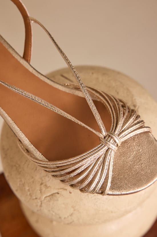 Platte iriserend sandalen van 100% leer SUN;${refinementColor}