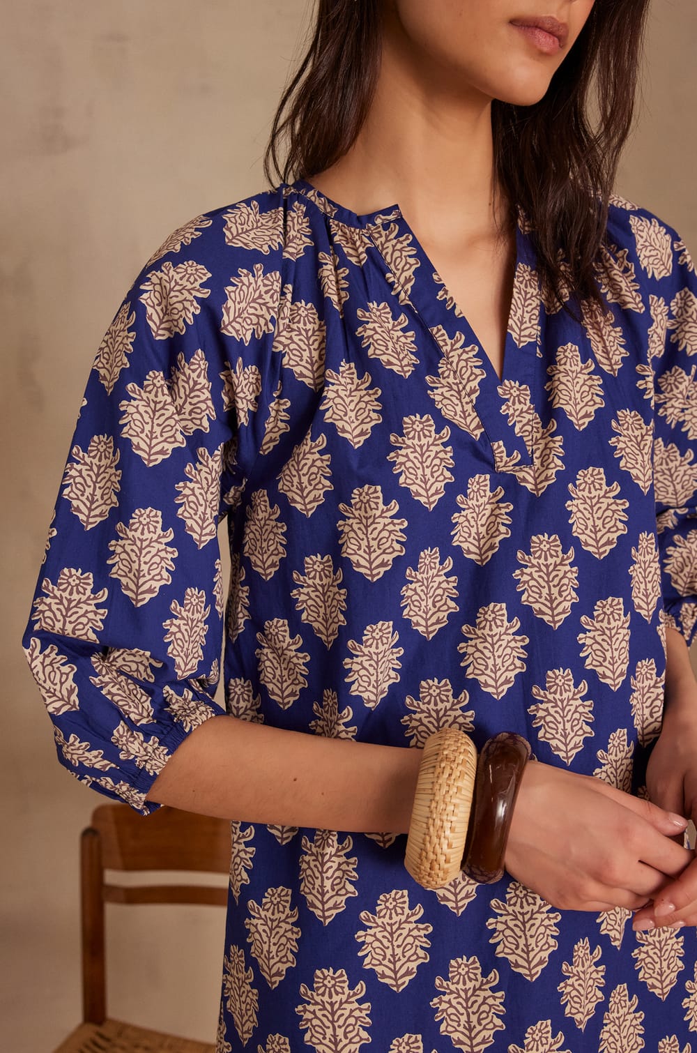 LEANA printed cotton dress;${refinementColor}