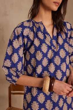 LEANA printed cotton dress;${refinementColor}