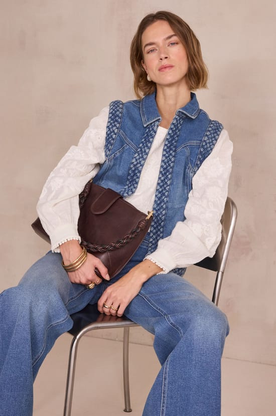 Sleeveless cotton cardigan PRISKA;${refinementColor}