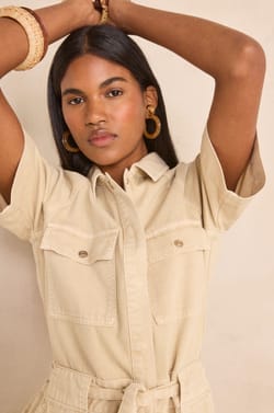 BETANIE cotton saharan dress;${refinementColor}