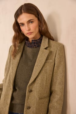 COURTNEY mixed wool blazer;${refinementColor}