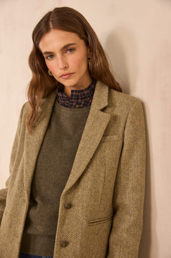 COURTNEY mixed wool blazer;${refinementColor}