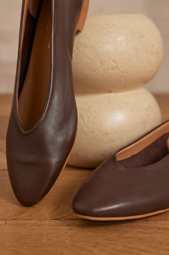 Ballerines MONA en cuir;${refinementColor}