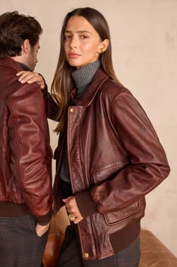 Unisex SEDUCTEUR jacket in 100% leather;${refinementColor}