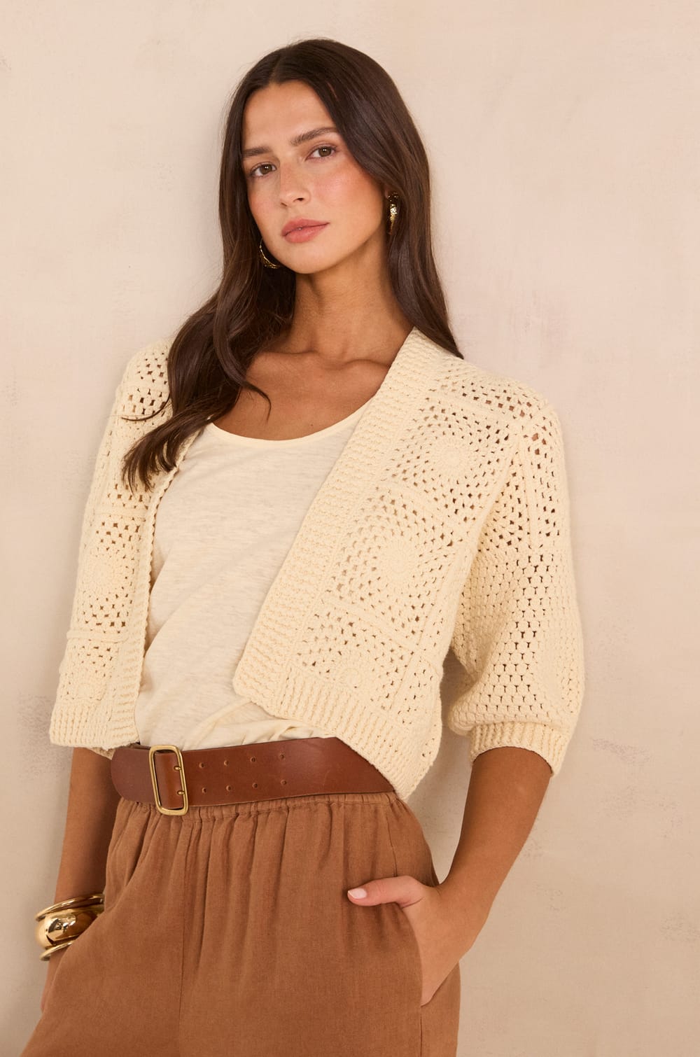 Long sleeve cotton vest PAMPA;${refinementColor}